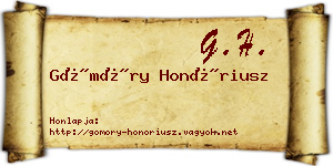 Gömöry Honóriusz névjegykártya